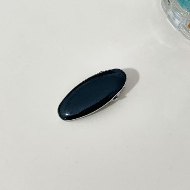 Oval Hair Clip - Oval - Black / One Size