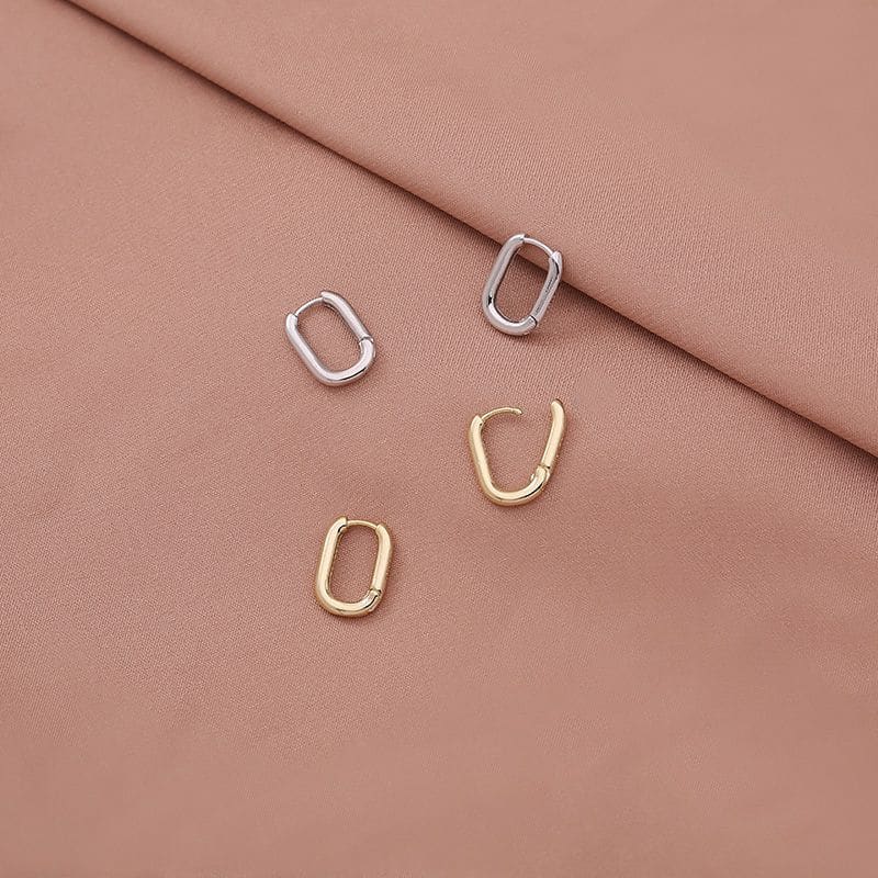 Oval Sterling Silver Hoop Earring