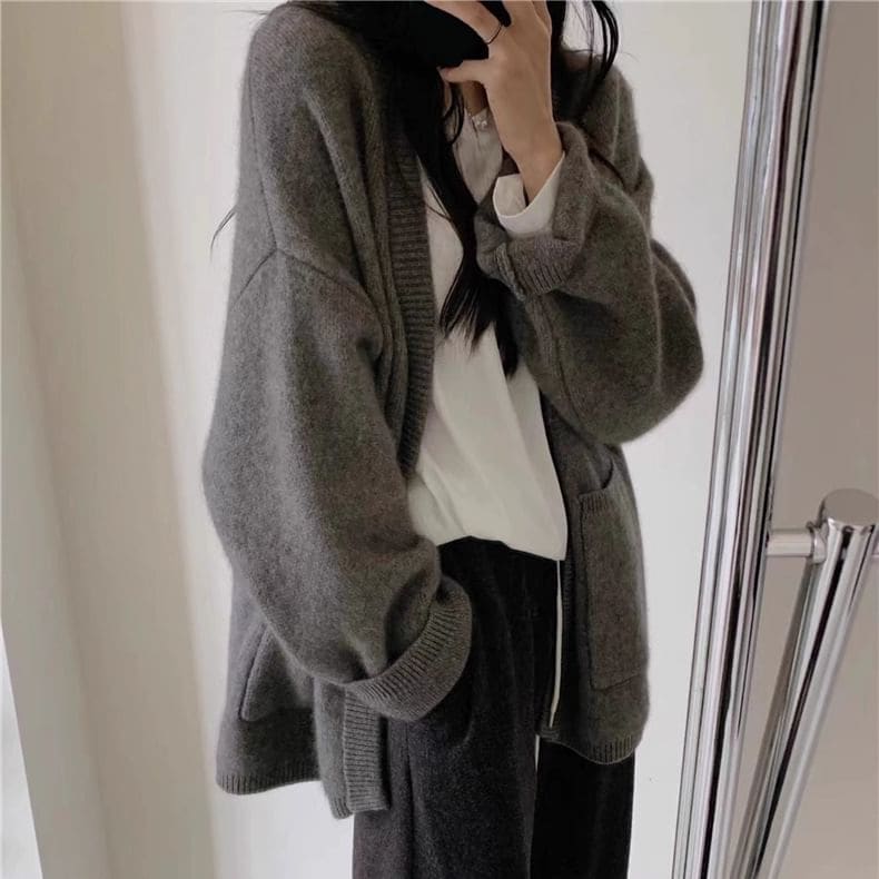 Oversized Open-Front Cardigan