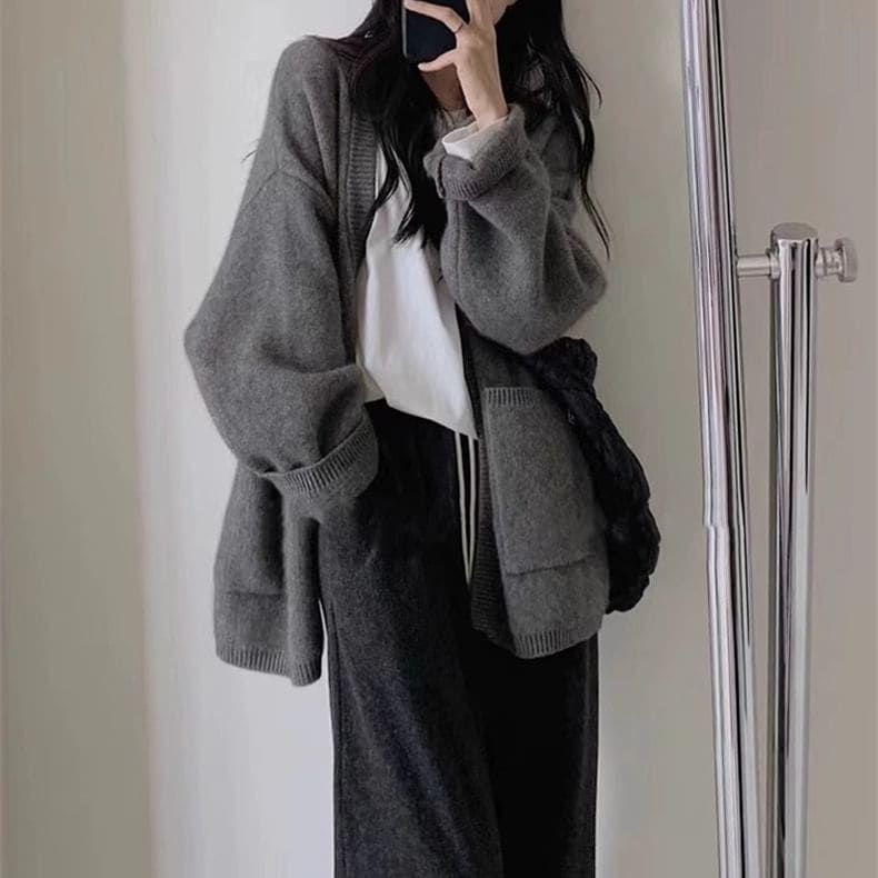 Oversized Open-Front Cardigan