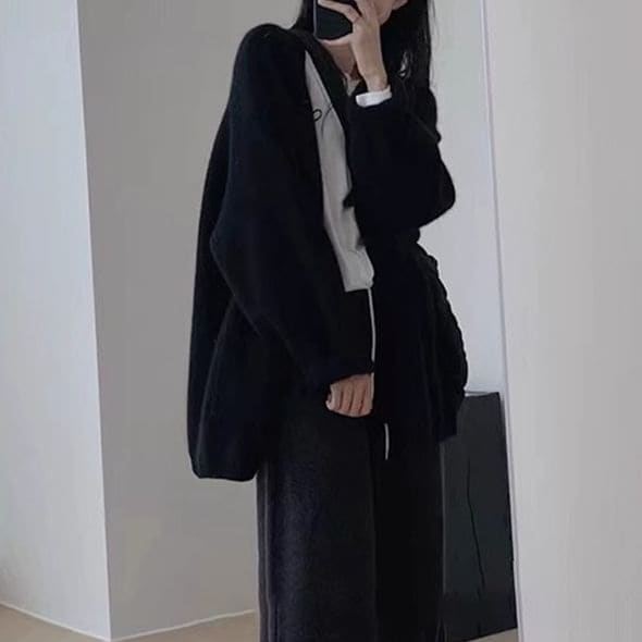 Oversized Open-Front Cardigan