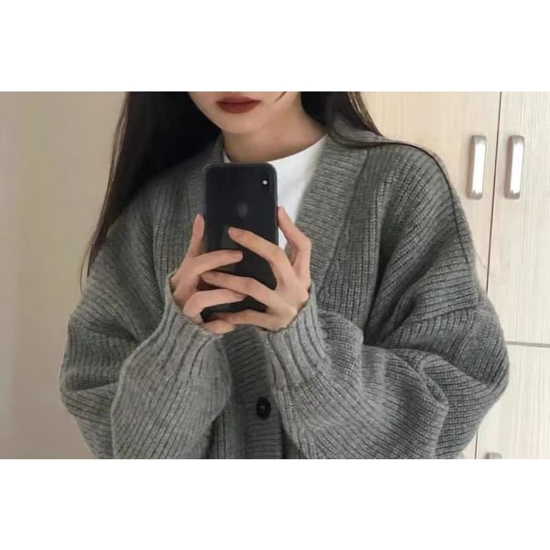 Oversized V-Neck Cardigan