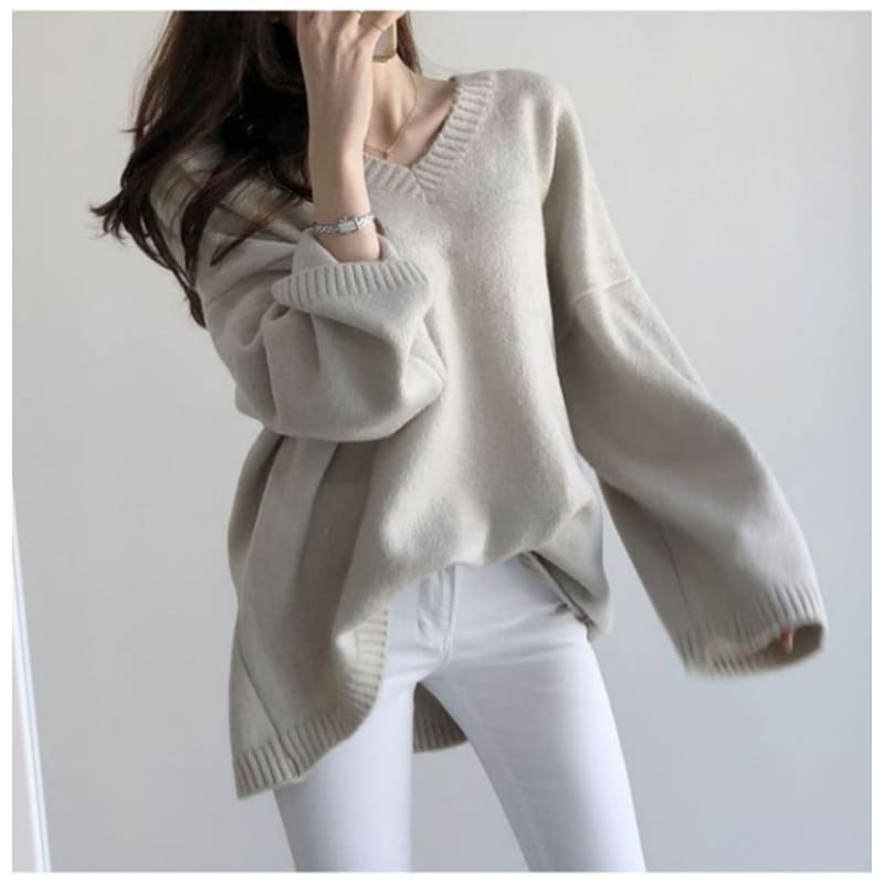 Oversized V-Neck Sweater