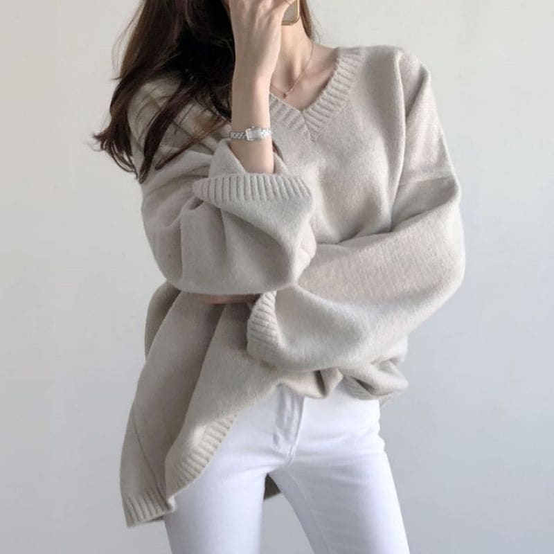 Oversized V-Neck Sweater