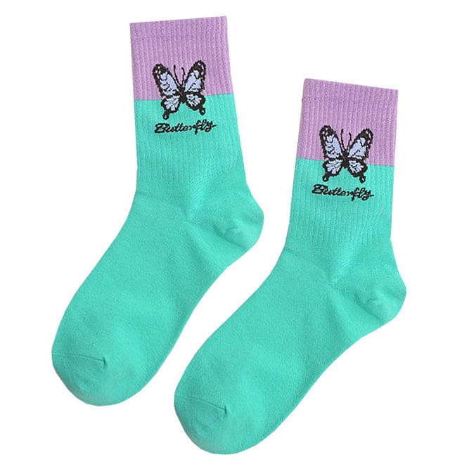 Pastel Butterfly Socks - Socks