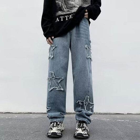 Patch Star Behavior Denim Jeans - Jeans