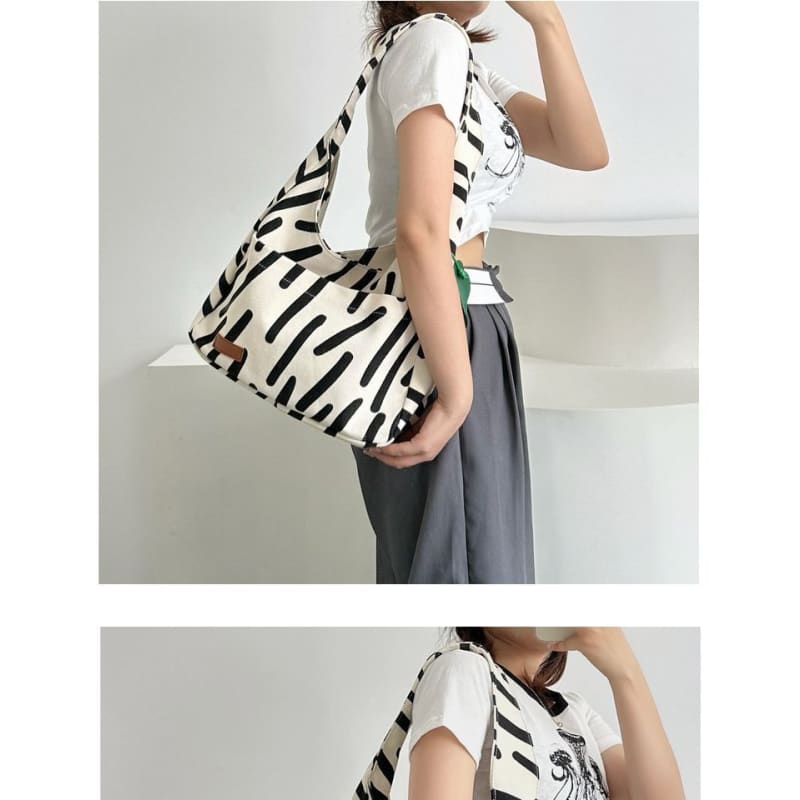 Patterned Canvas Tote Bag