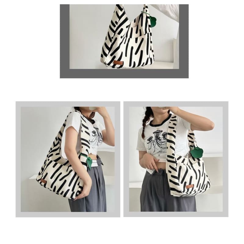 Patterned Canvas Tote Bag