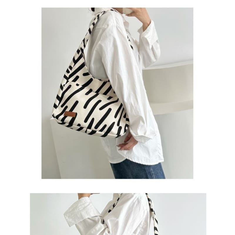 Patterned Canvas Tote Bag