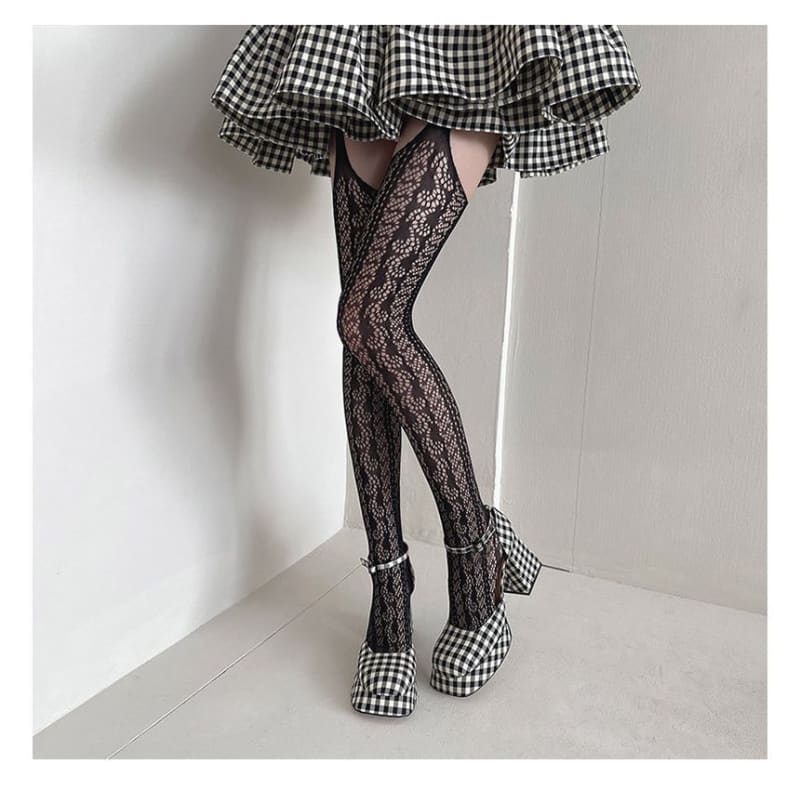 Patterned Fishnet Tights