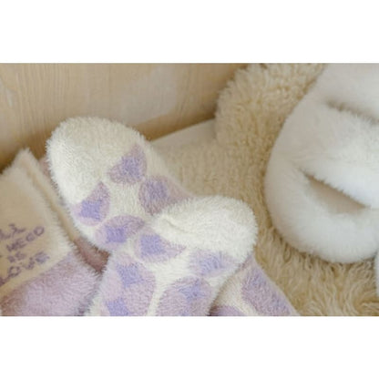 Patterned Fluffy Short Socks Set