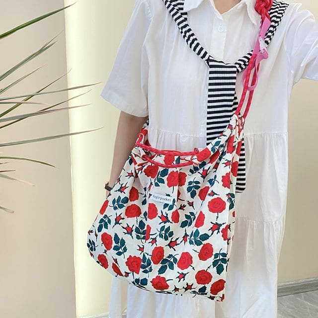 Patterned Print Tote Bag - Tote Bag With Shoulder Strap