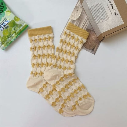 Patterned Short Socks - Yellow / 35 To 39