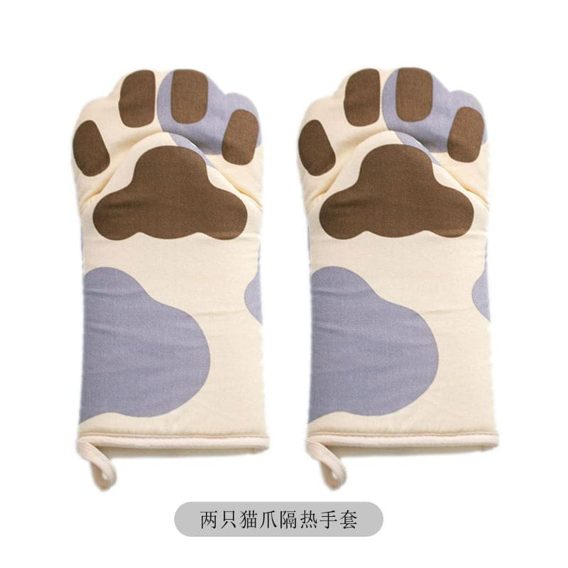 Paw Baking Gloves - Lovesickdoe - Grey Paw