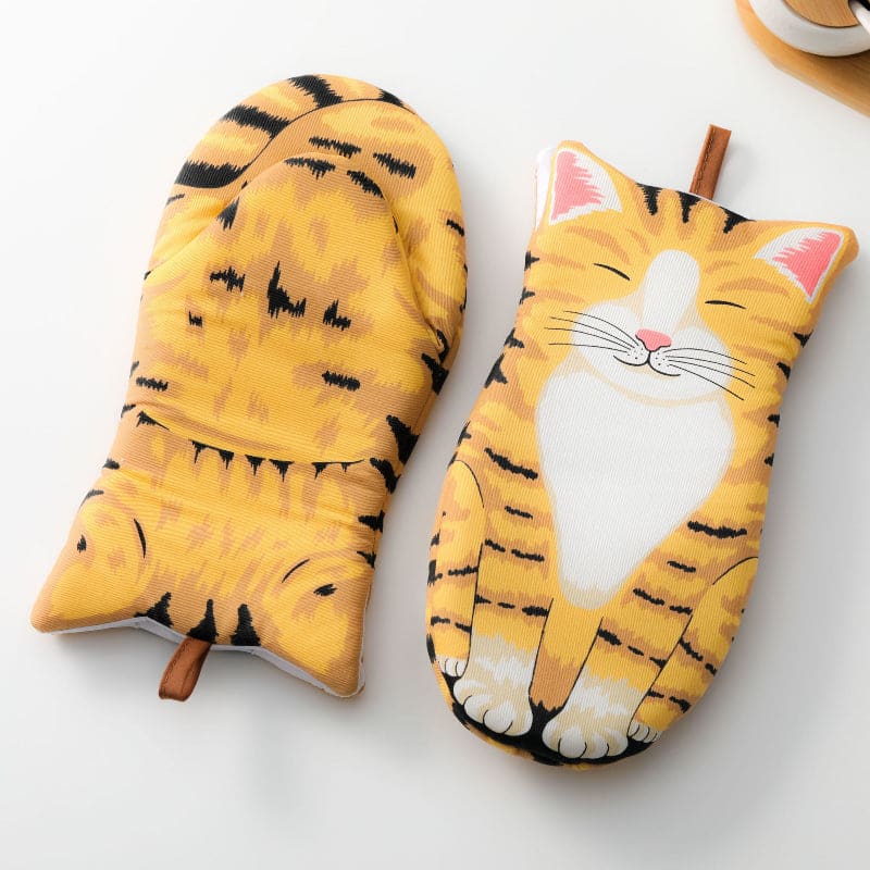 Paw Baking Gloves - Lovesickdoe - Yellow Cat