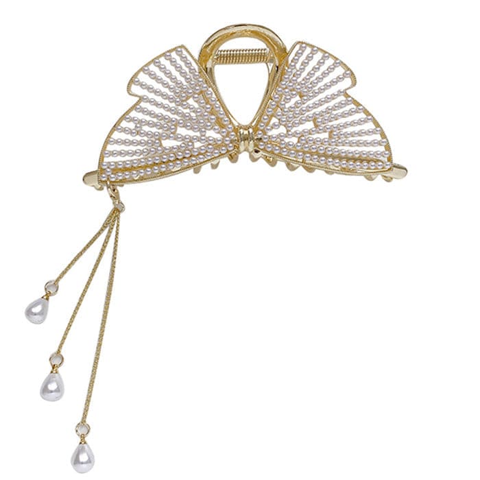 Pearl Butterfly Hair Claw - Standart / Gold - Other