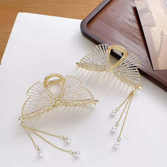 Pearl Butterfly Hair Claw - Standart / Gold - Other