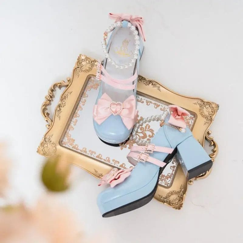 Kawaii Aesthetic Y2K Cute Fairy Sweet Mary Jane High Heels MK Kawaii Store