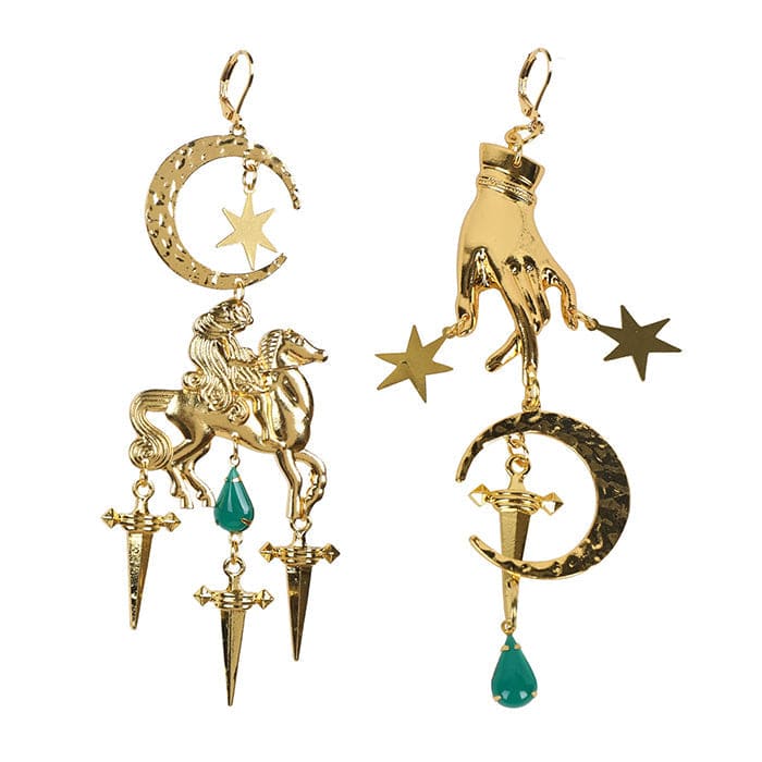 Pegasus Witch Earrings - Standart / Gold - earrings