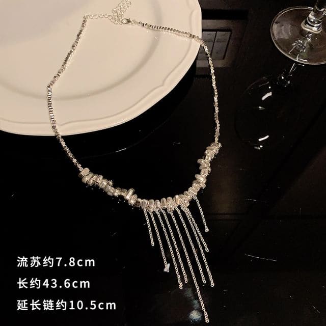 Pendant Alloy Choker (Various Designs) - GB1462 - Silver