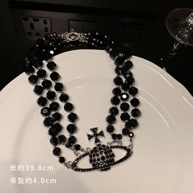 Pendant Alloy Choker (Various Designs) - GD0057 - Black