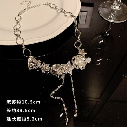 Pendant Alloy Choker (Various Designs) - GD0073 - Silver