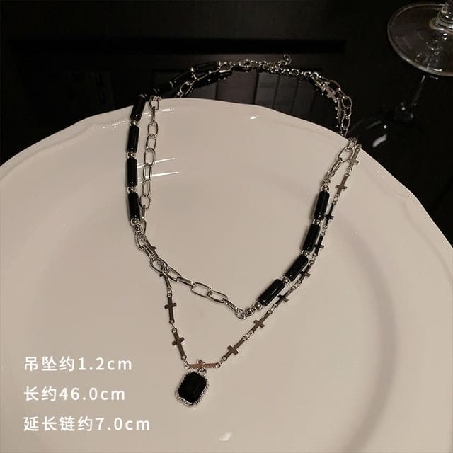 Pendant Alloy Choker (Various Designs) - GM1455 - Black &