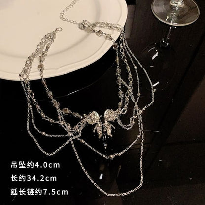 Pendant Alloy Choker (Various Designs) - GM2322 - Silver