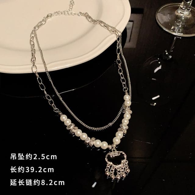 Pendant Alloy Choker (Various Designs) - GN1448 - Silver &