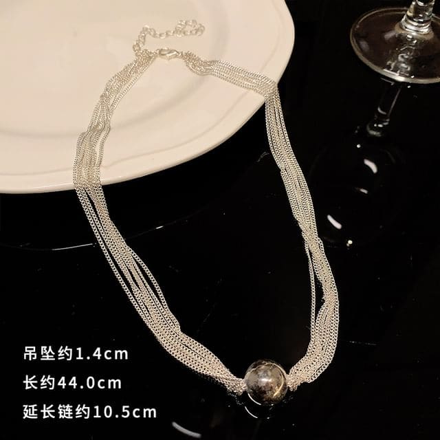 Pendant Alloy Choker (Various Designs) - GN1576 - Silver