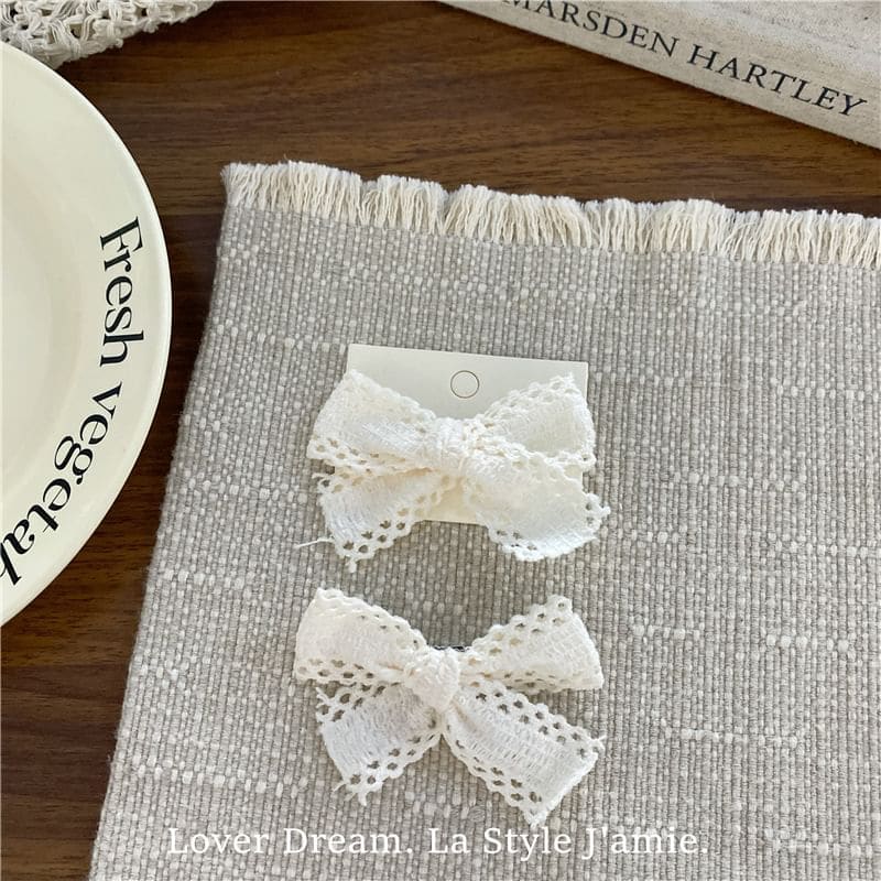 Perforated Plain Bow Hair Clip / Hair Tie