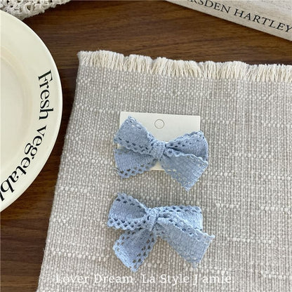 Perforated Plain Bow Hair Clip / Hair Tie