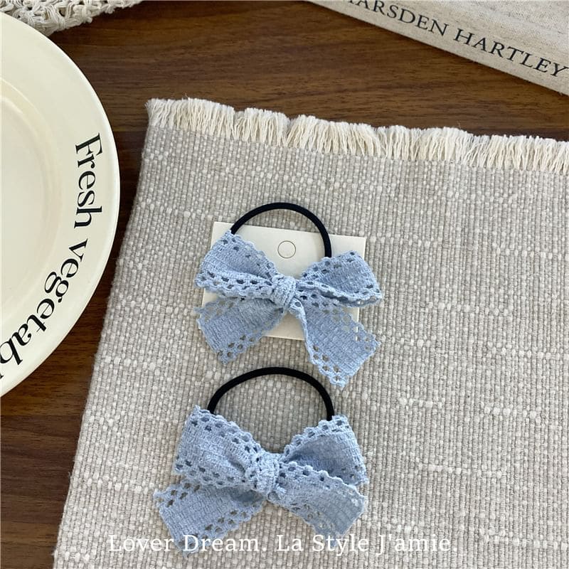 Perforated Plain Bow Hair Clip / Hair Tie