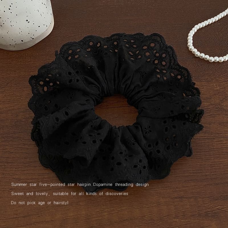 Perforated Scrunchie - 02# - White / One Size