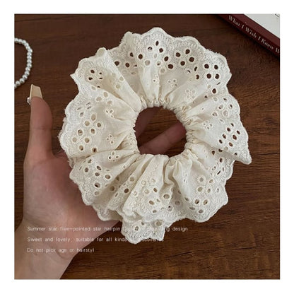 Perforated Scrunchie - 02# - White / One Size