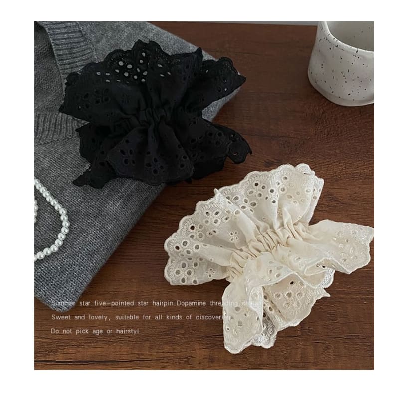 Perforated Scrunchie - 02# - White / One Size