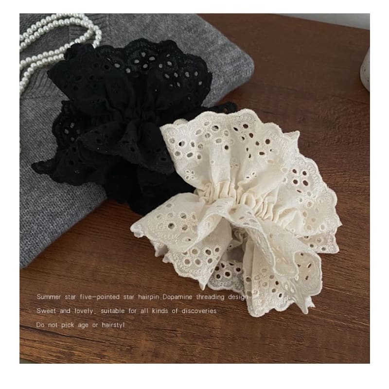 Perforated Scrunchie - 02# - White / One Size