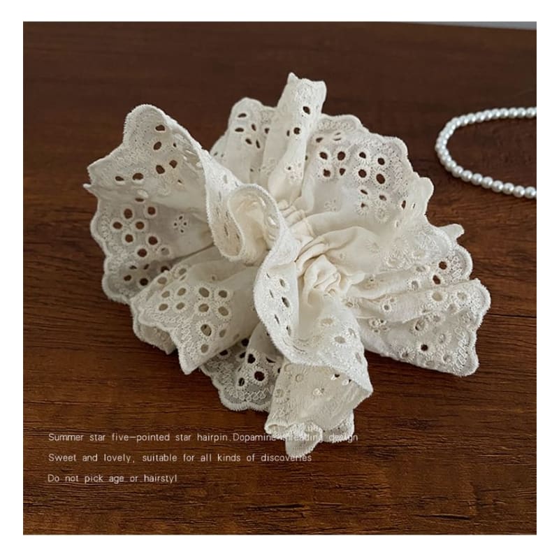 Perforated Scrunchie - 02# - White / One Size