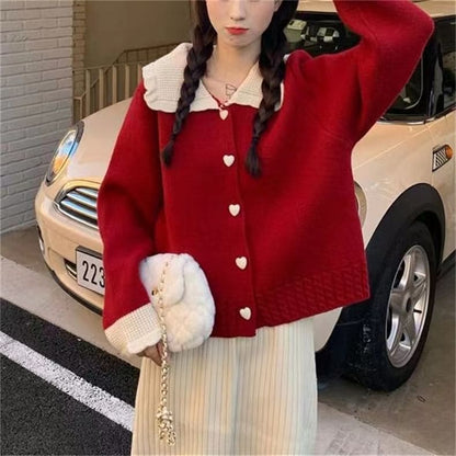 Peter Pan-Collar Soft Cardigan