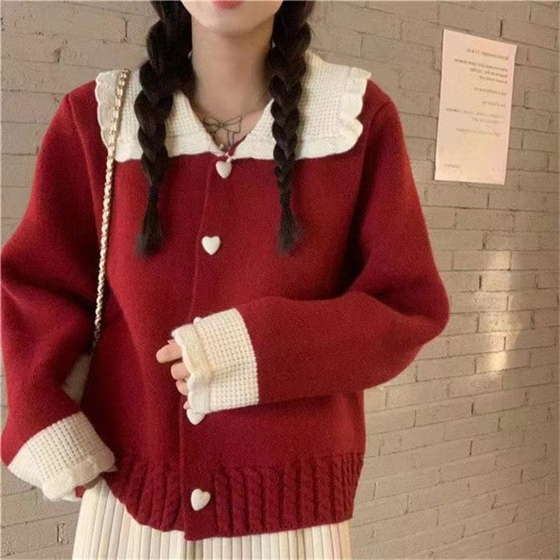 Peter Pan-Collar Soft Cardigan