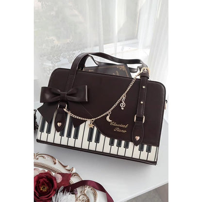 Piano Waltz Bowknot Handbag - One-Size / Brown