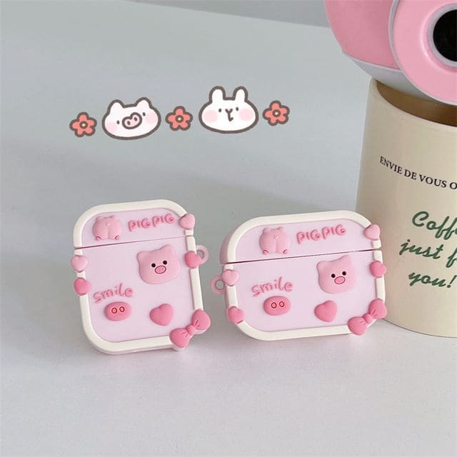 Pig AirPods / Pro Earphone Case Skin - With Hook - Pig