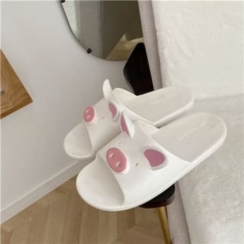 Pig Slippers - Adults - White / 26 To 27