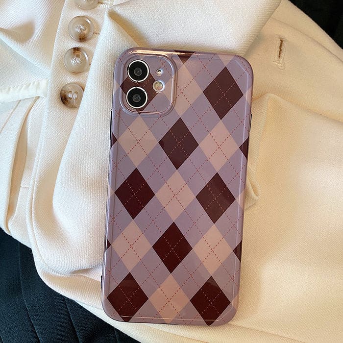 Pink Argyle iPhone Case - IPhone Case