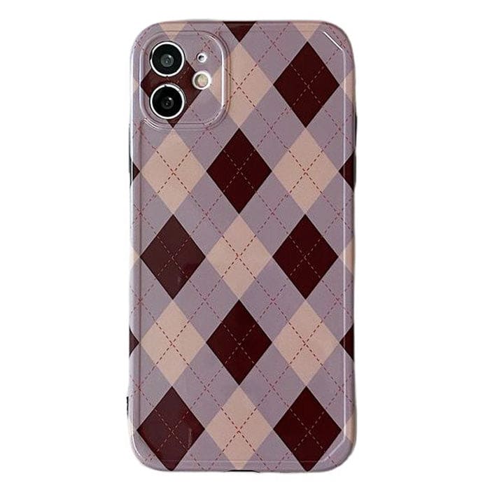 Pink Argyle iPhone Case - IPhone Case