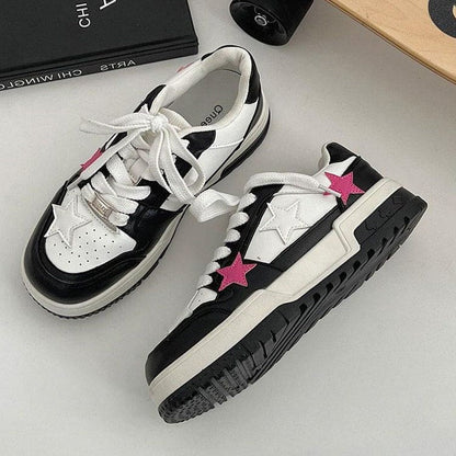 Pink Black Star Sneakers - Sneakers