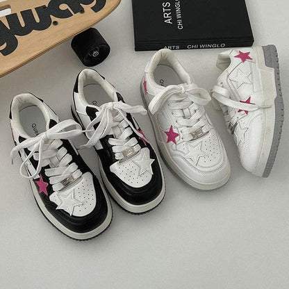 Pink Black Star Sneakers - Sneakers