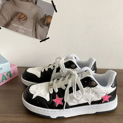 Pink Black Star Sneakers - Sneakers