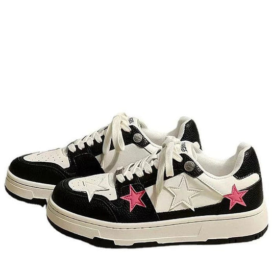 Pink Black Star Sneakers - EU35 (US5.0) / Black - Sneakers