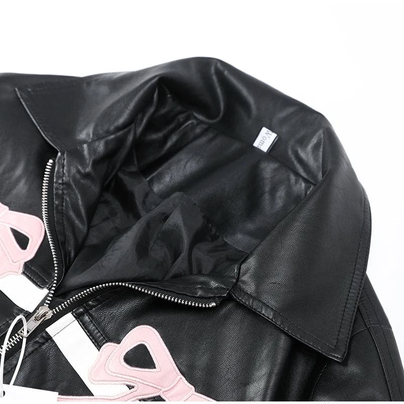 Pink Bow Leather Jacket - Lovesickdoe